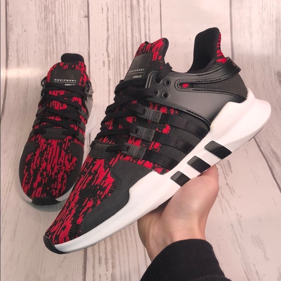 eqt support adv red and black